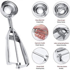 3-Piece Set: Stainless Steel Cookie Scooper with Trigger