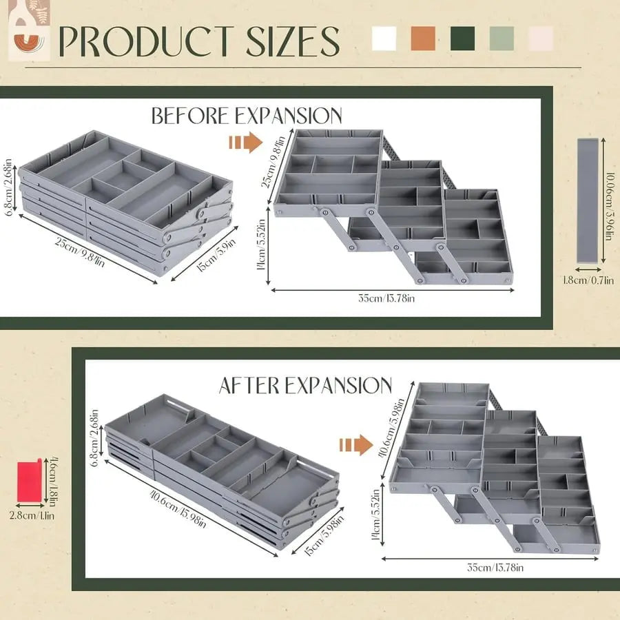 3-tier Smart Drawer Organizer – Makes optimal use of storage space