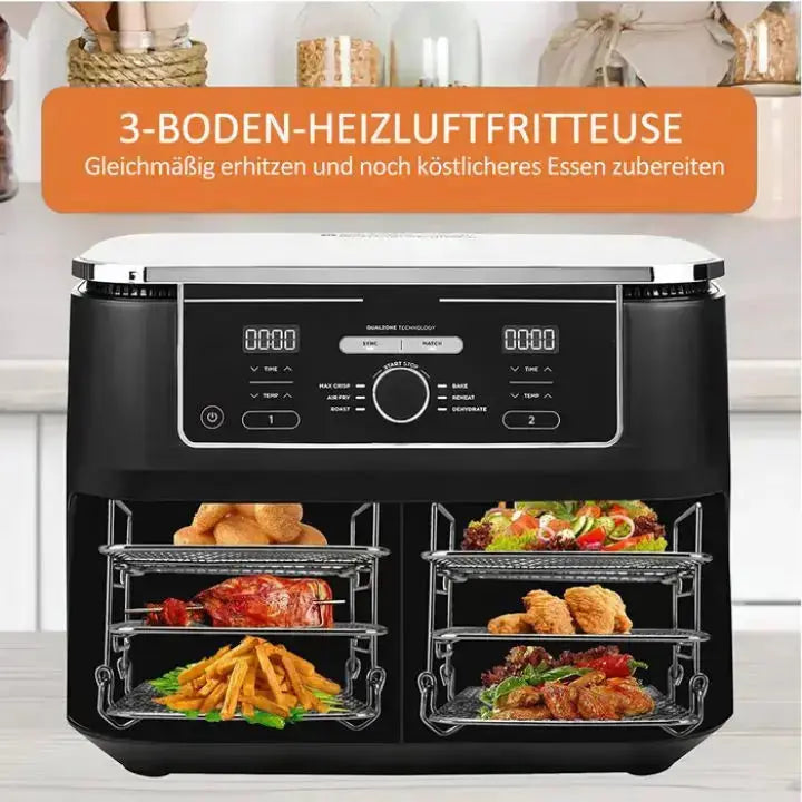 3-tier stainless steel air fryer rack for versatile cooking