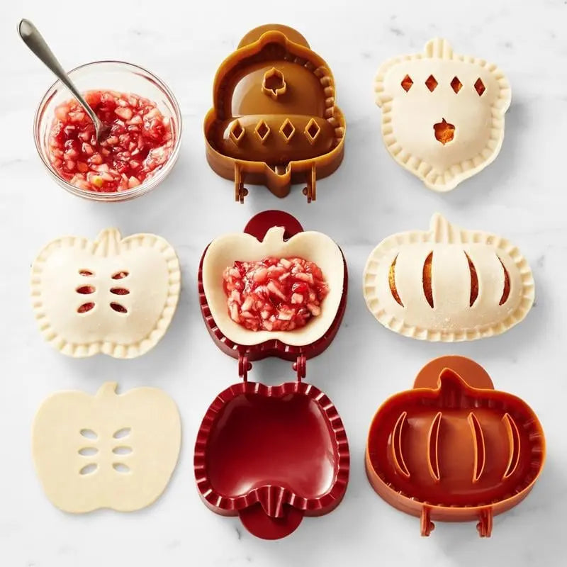 3-piece set dough pocket formers for autumn pastries