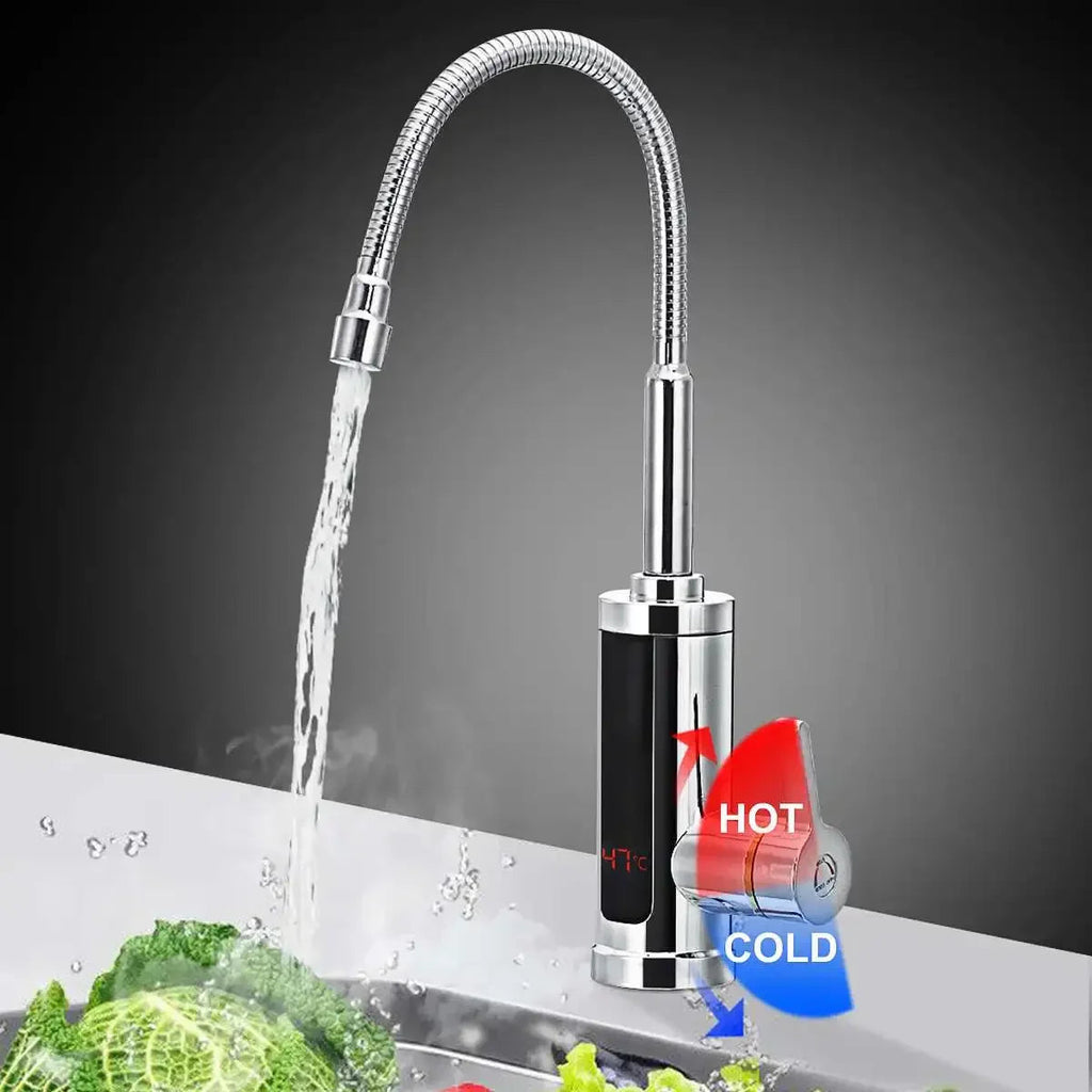 3000W Electric Kitchen Faucet with Instant Hot Water and Temperature Display