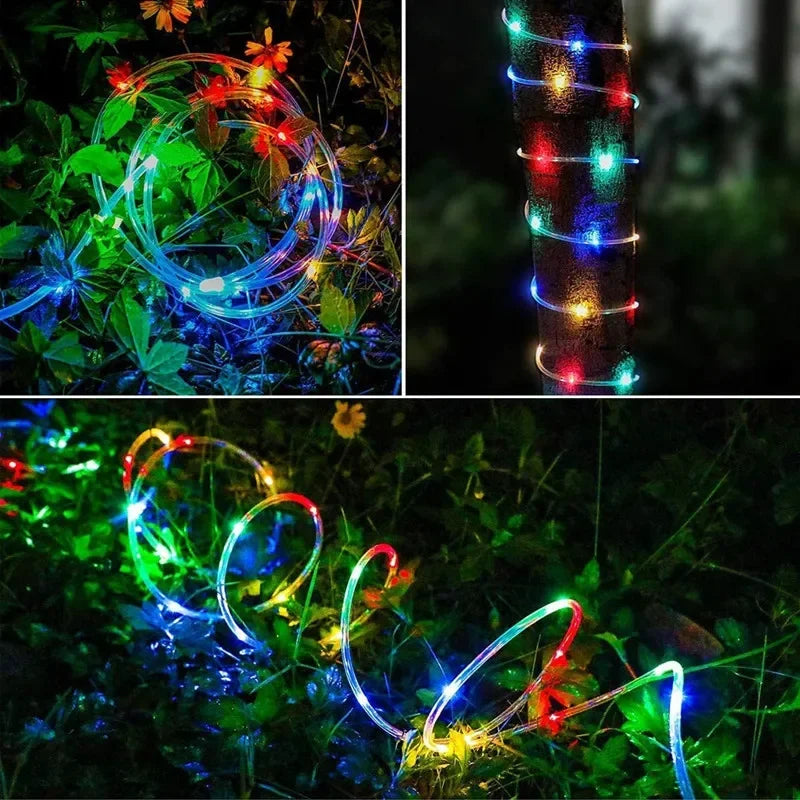 LED Solar String Lights - Outdoor Waterproof Lights for Christmas, Garden, Lawn, Trees, Fence, and Pathway Decor