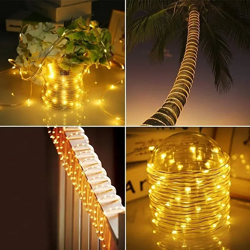 LED Solar String Lights - Outdoor Waterproof Lights for Christmas, Garden, Lawn, Trees, Fence, and Pathway Decor