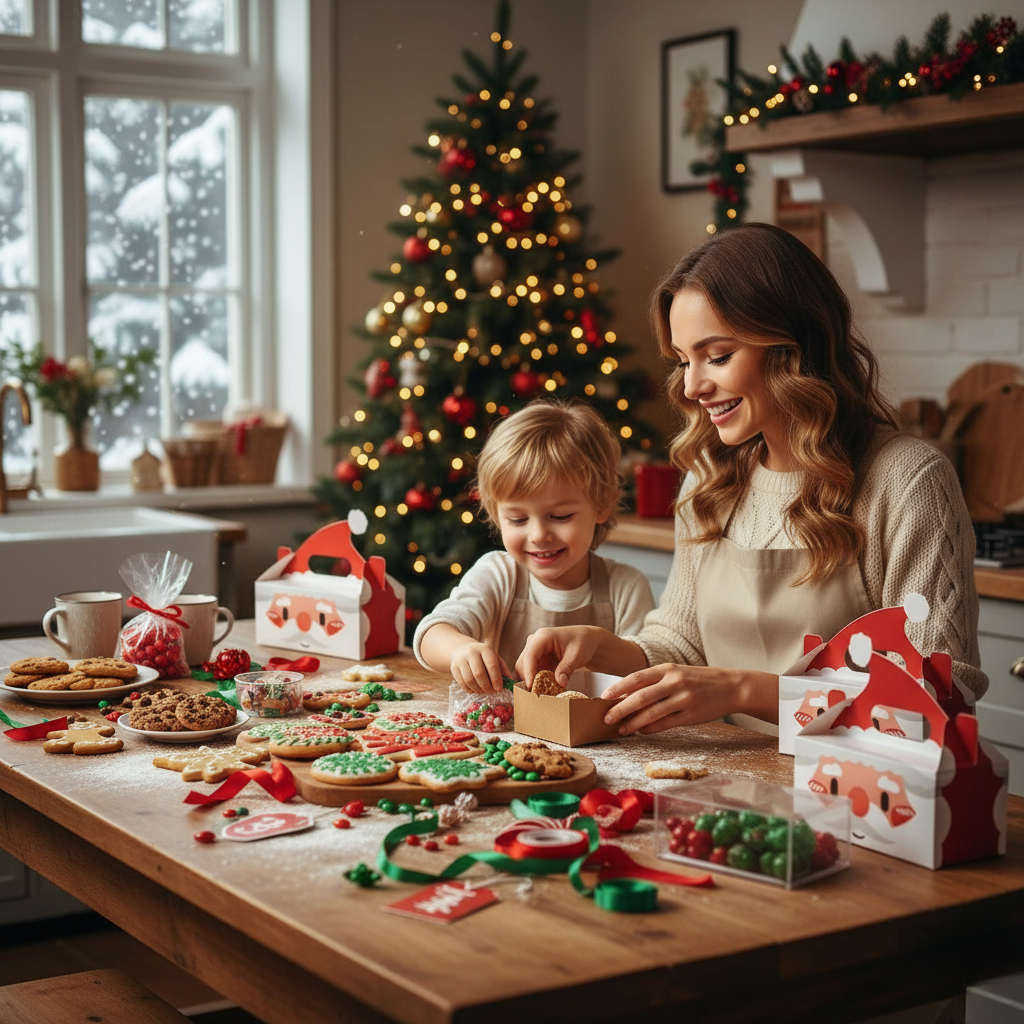 8 Piece Christmas Gift Box Set for Cookies Candy and Holiday Treats