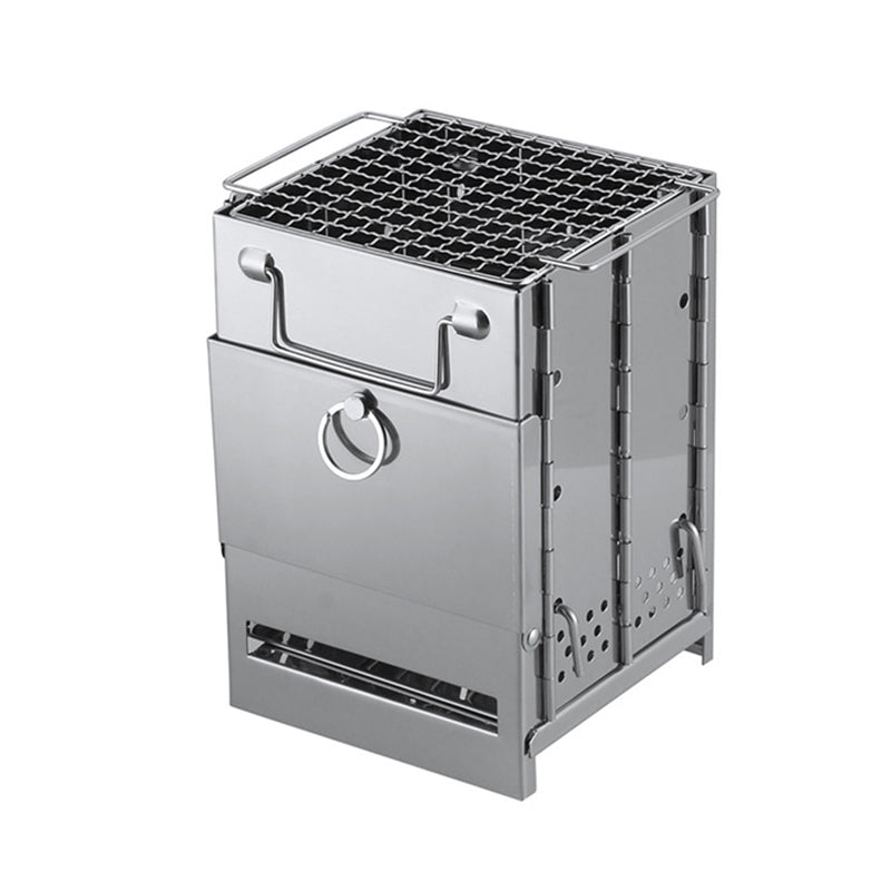 Outdoor Folding Wood Stove Mini Stainless Steel Grill Camping Picnic
