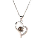 I love you Roses Bloom Necklace in 100 languages gift set