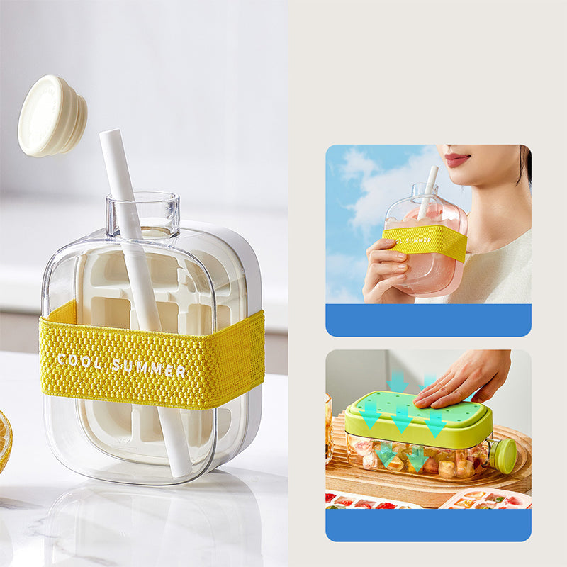 Press-ice cube mold and kettle
