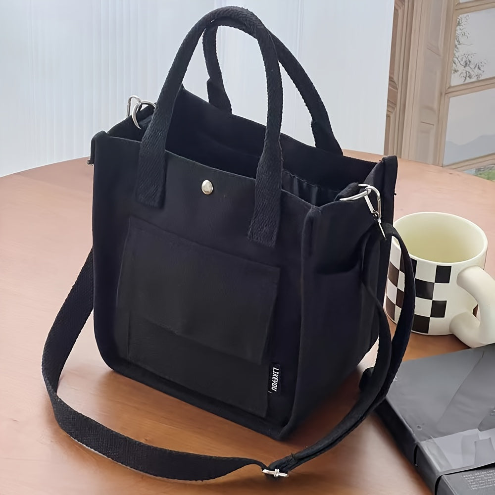 UrbanEase Canvas Slingbag – White Shoulder Bag with Magnetic Closure and Adjustable Strap