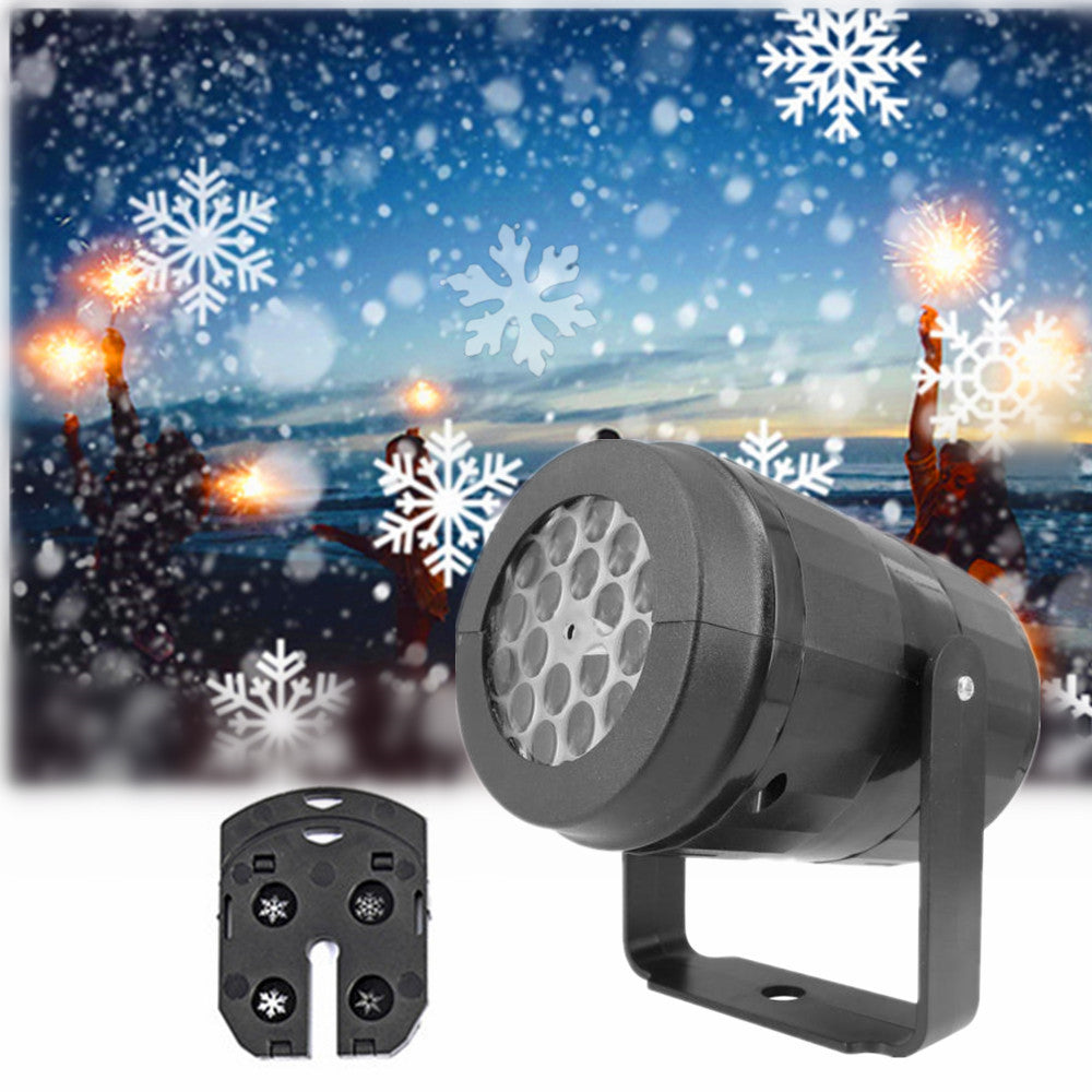 LED Christmas Projector Snowflake Light Show – Waterproof Outdoor Lamp with 16 Patterns