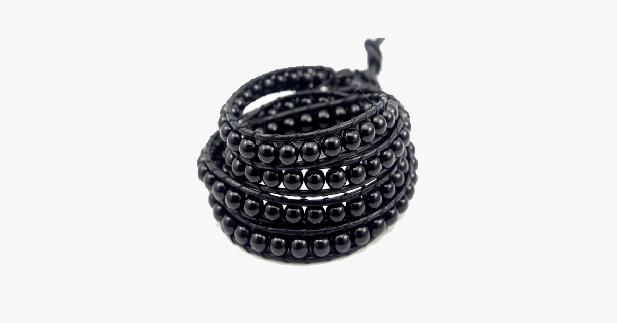 Black on black pearl bracelet