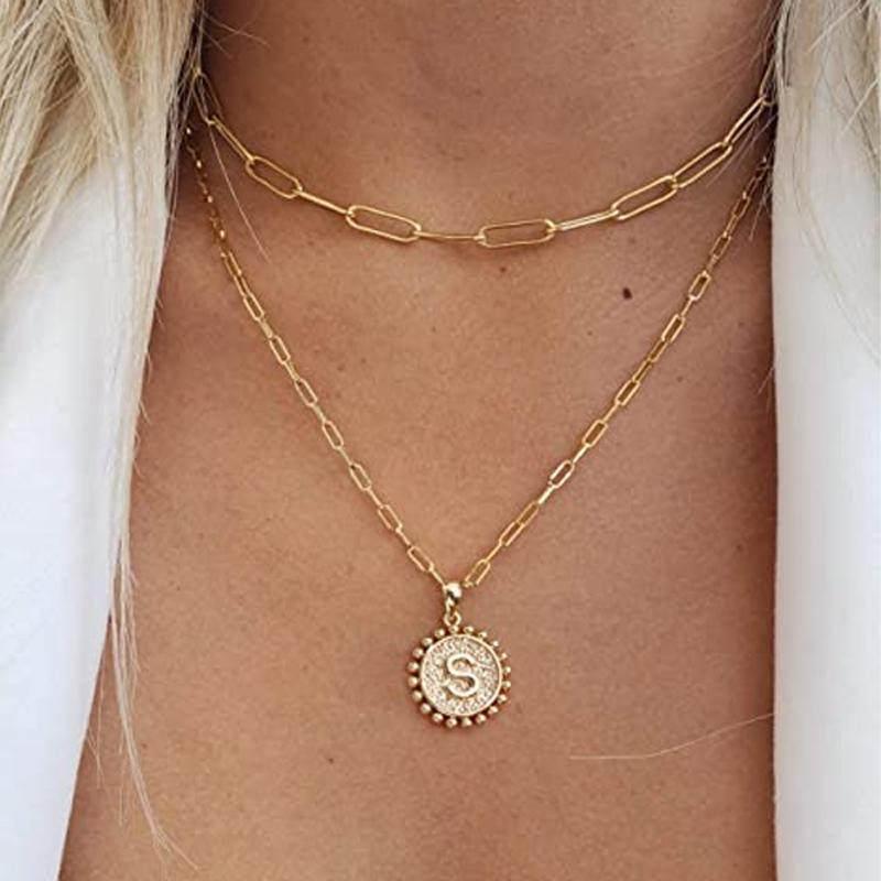 Golden Initial Necklaces for Women