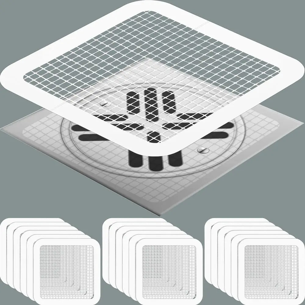 30 piece set hair sieves for drains – self-adhesive disposable filters for shower & sink!