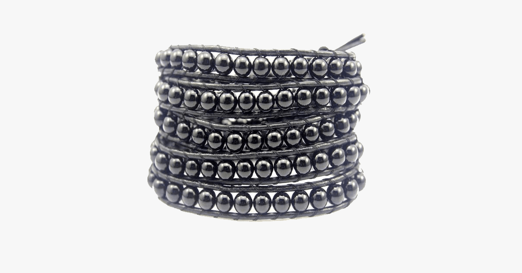 Black on black pearl bracelet