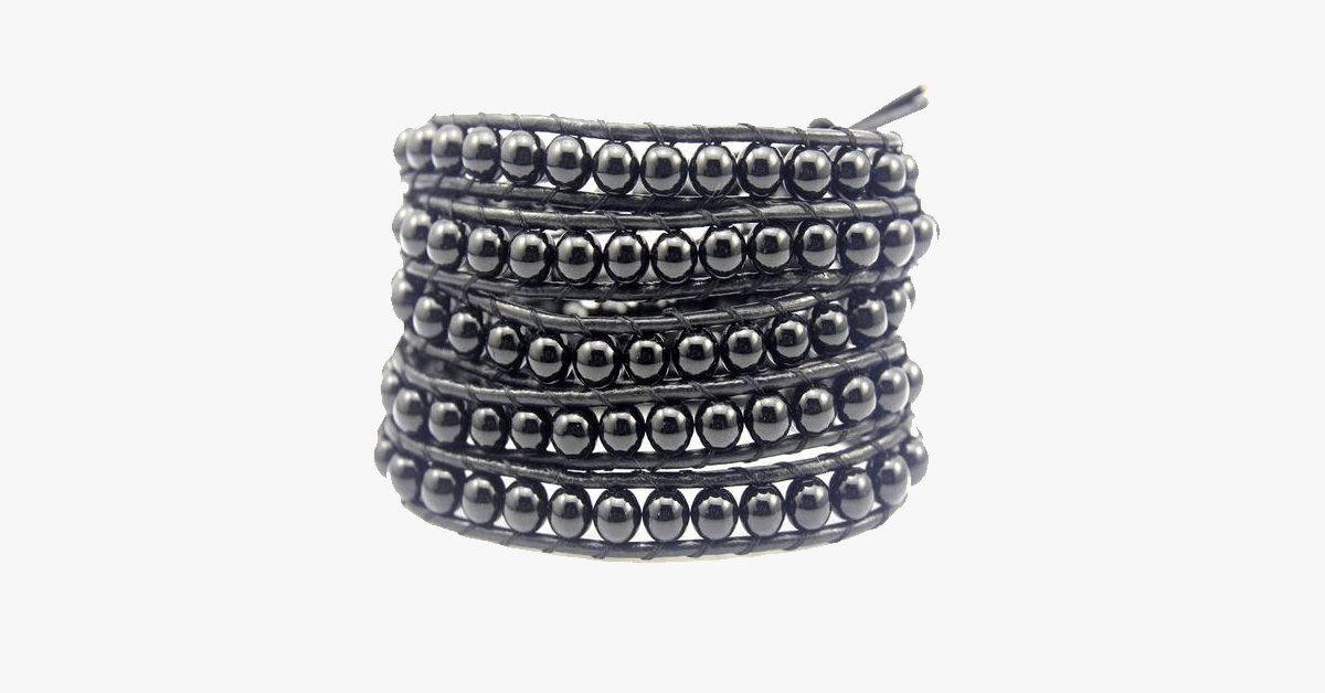 Black on black pearl bracelet