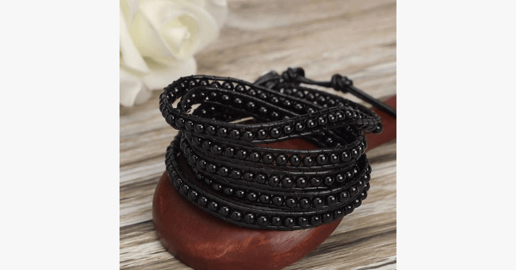 Black on black pearl bracelet