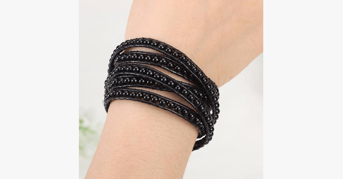 Black on black pearl bracelet
