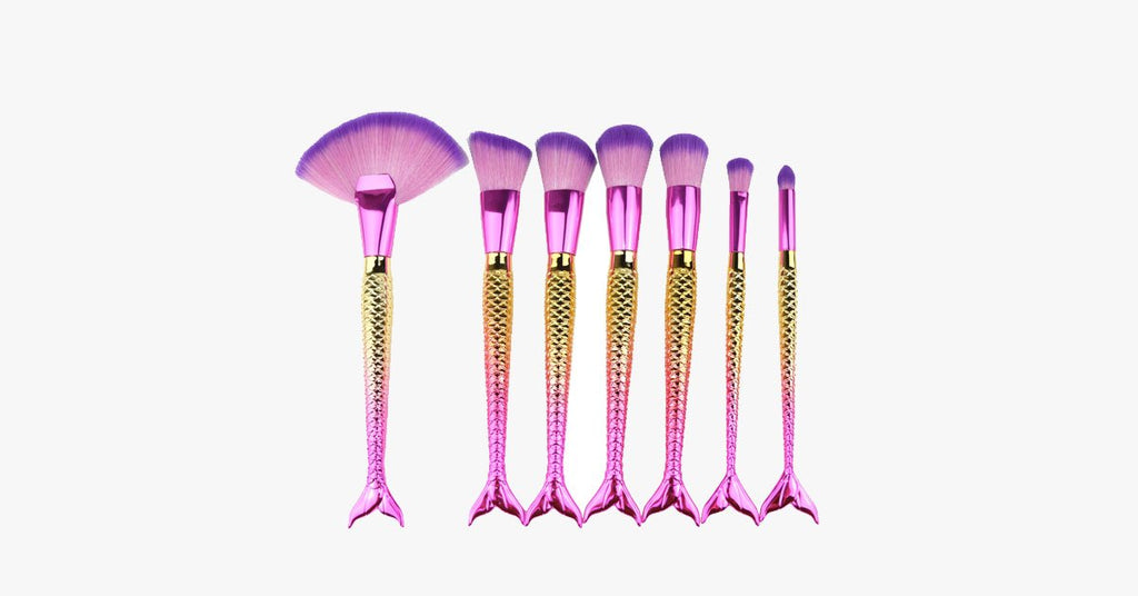 Large Fan Mermaid Tail Brush Set