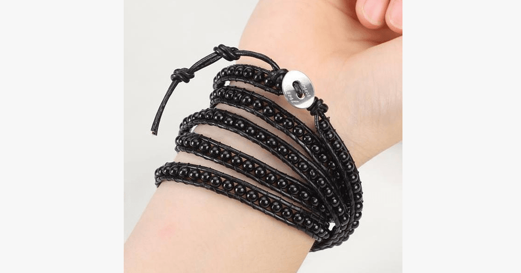 Black on black pearl bracelet