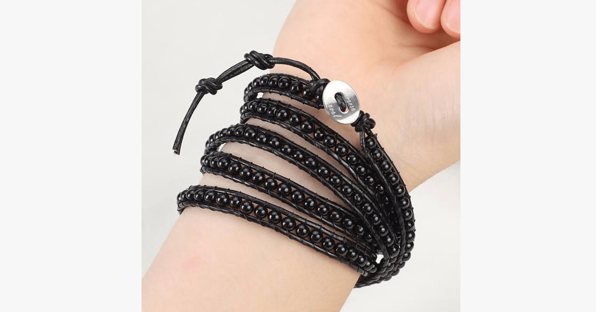 Black on black pearl bracelet