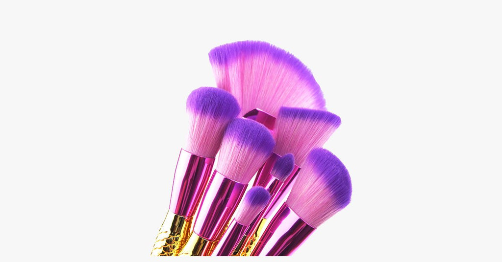 Large Fan Mermaid Tail Brush Set