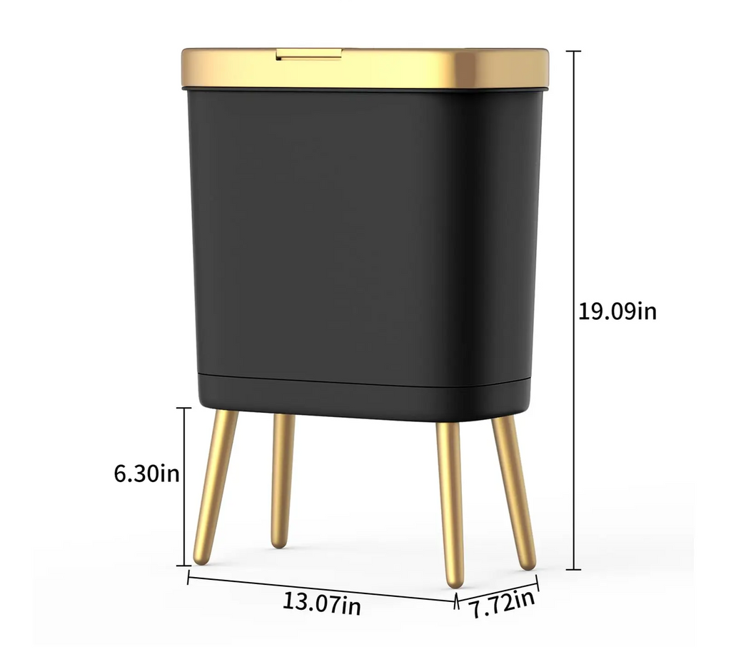 GoldenSlim Modern Trash Can with Lid