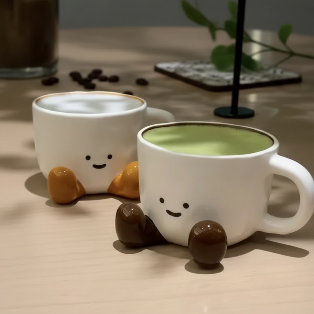 Happy Cute Face Ceramic Mug