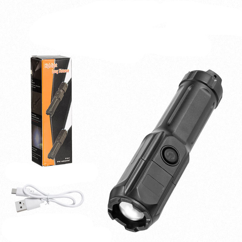 High-Power LED Flashlight with Zoom Rechargeable USB Camping Lamp