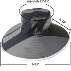 Wide Brim Solar Fan Outdoor Bucket Hat Solar & USB Charging
