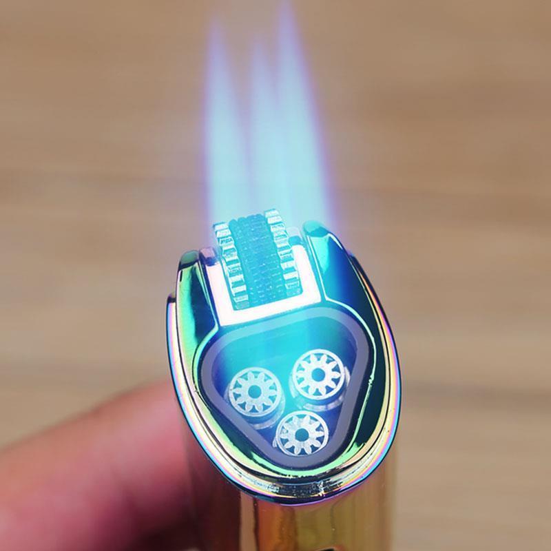 Powerful Windproof Triple Jet Torch Lighter with Triple Flames