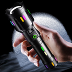 LED Flashlight With Power Display – Rechargeable High-Performance Flashlight With Glass Breaker & USB-C