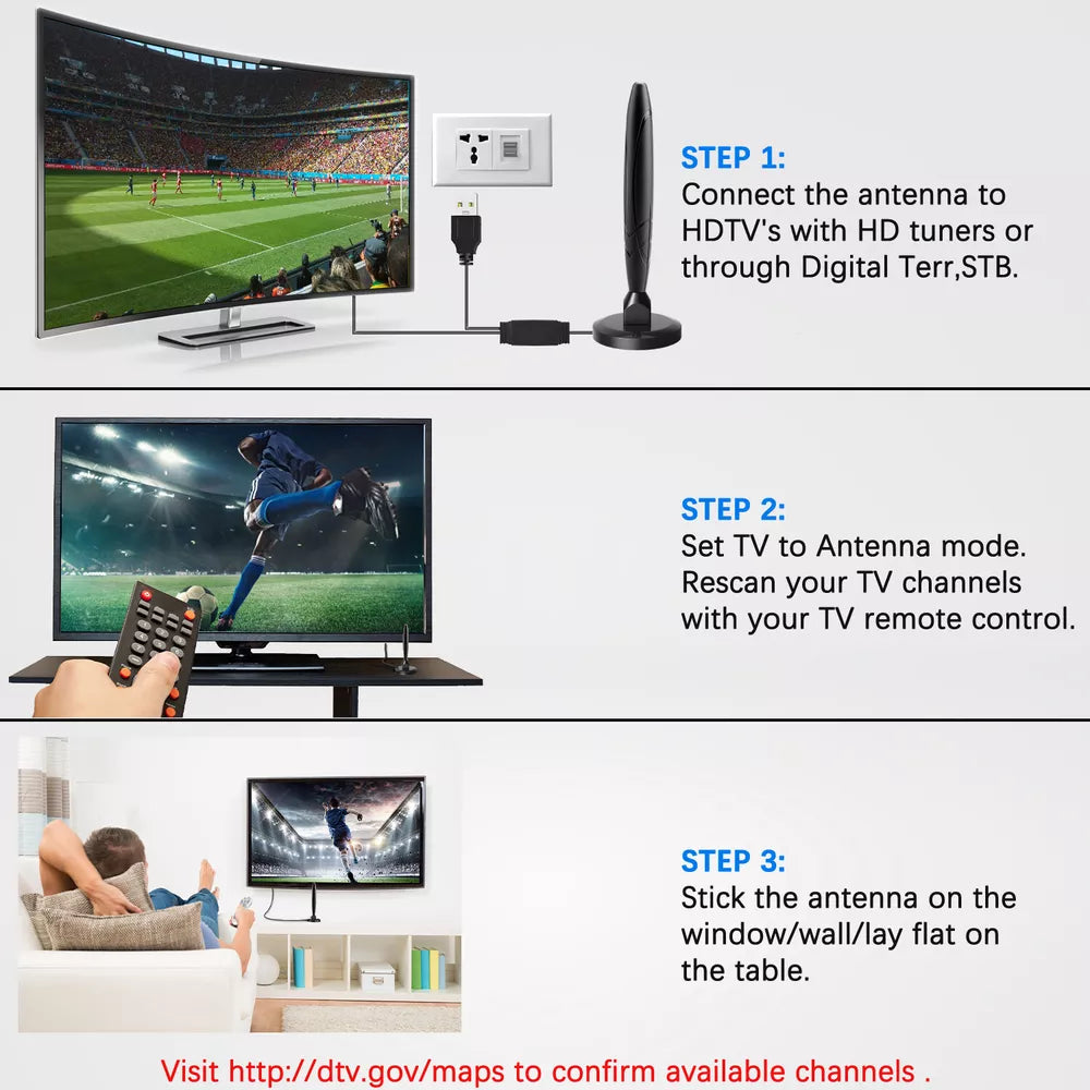 HDTV 4K Magnetic Digital Antenna High-Performance Indoor Antenna with Amplifier
