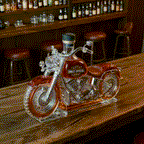 Retro Motorcycle Shape Glass Whiskey Bottle