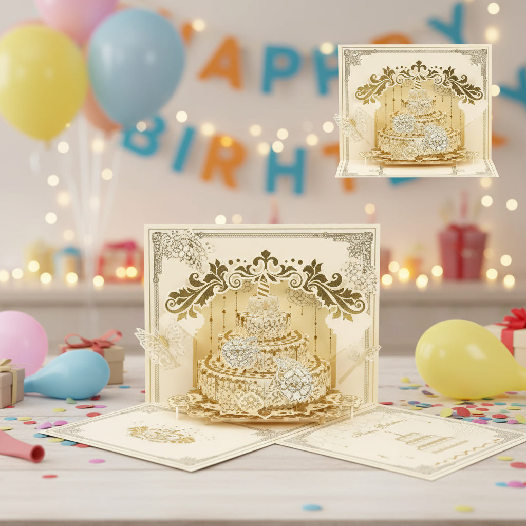 Illuminated Pop Up Birthday Gift Card