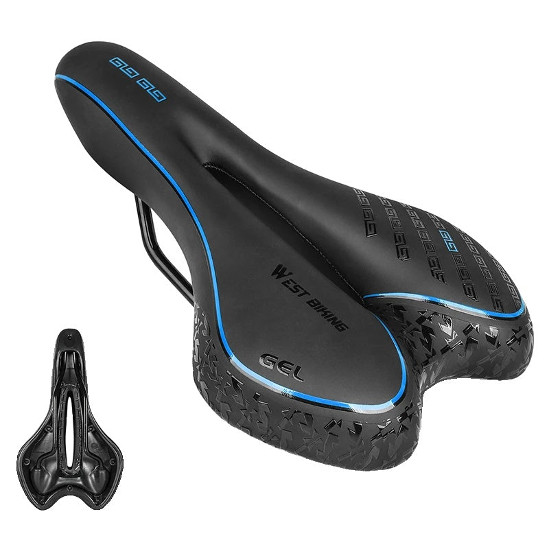 Gel Comfort Bicycle Saddle – The Most Comfortable Bike Seat for Road and MTB, Lightweight PU Leather, Gel + Foam Padding, 27cm x 16cm