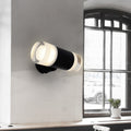 Metal tube wall light Minimalist 2 heads wall-mounted light in black for the living room