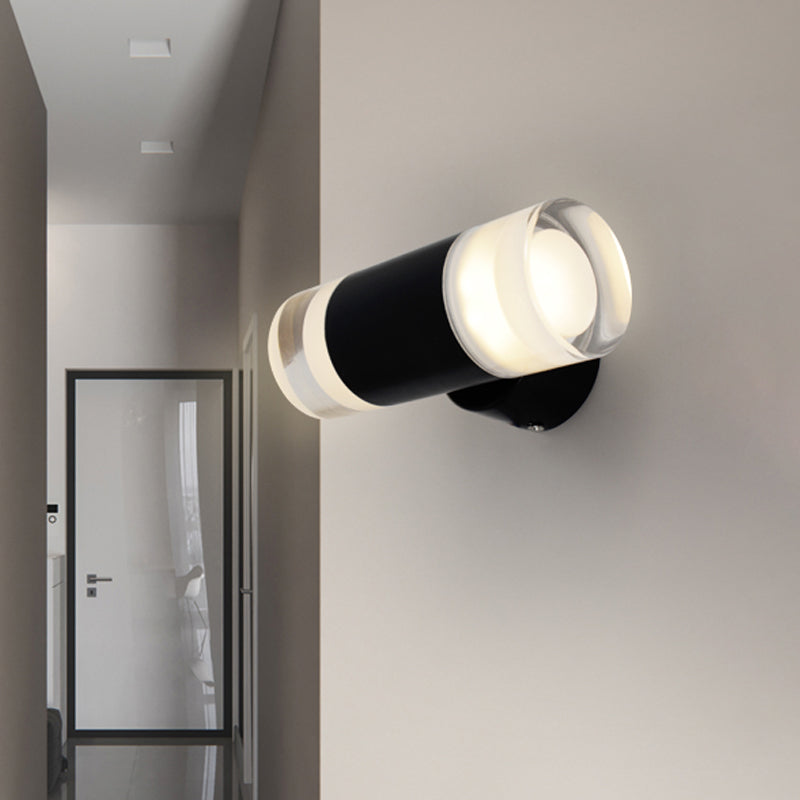 Metal tube wall light Minimalist 2 heads wall-mounted light in black for the living room