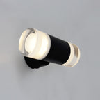 Metal tube wall light Minimalist 2 heads wall-mounted light in black for the living room