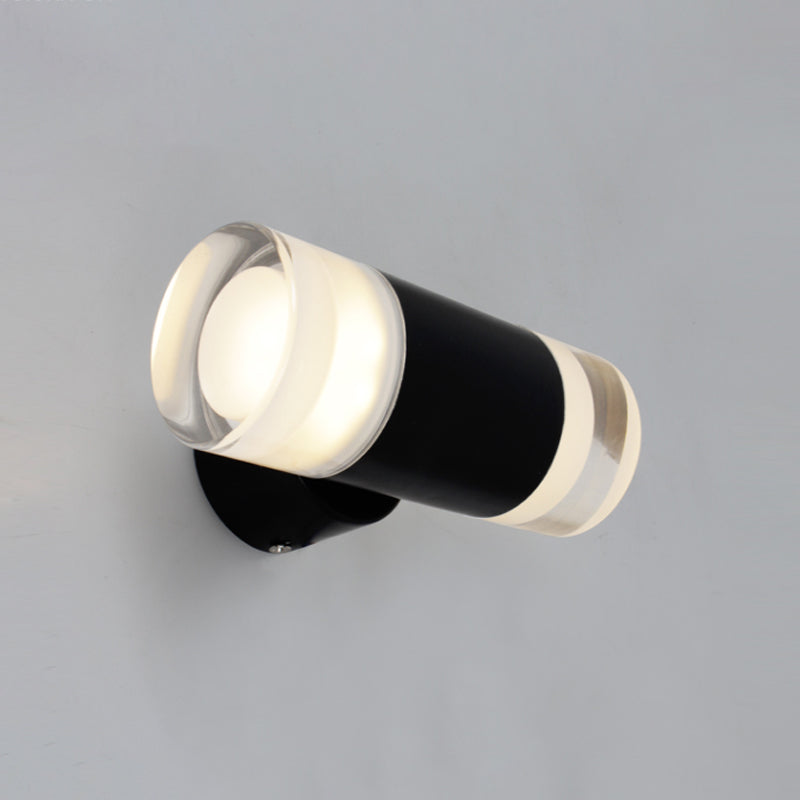 Metal tube wall light Minimalist 2 heads wall-mounted light in black for the living room
