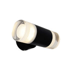 Metal tube wall light Minimalist 2 heads wall-mounted light in black for the living room