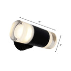 Metal tube wall light Minimalist 2 heads wall-mounted light in black for the living room