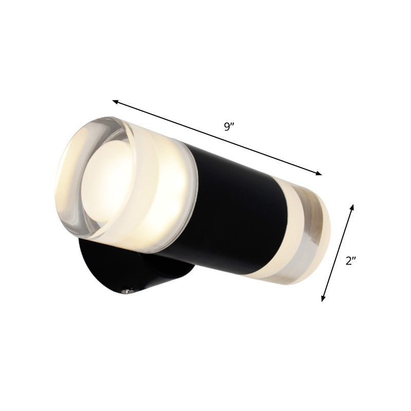 Metal tube wall light Minimalist 2 heads wall-mounted light in black for the living room