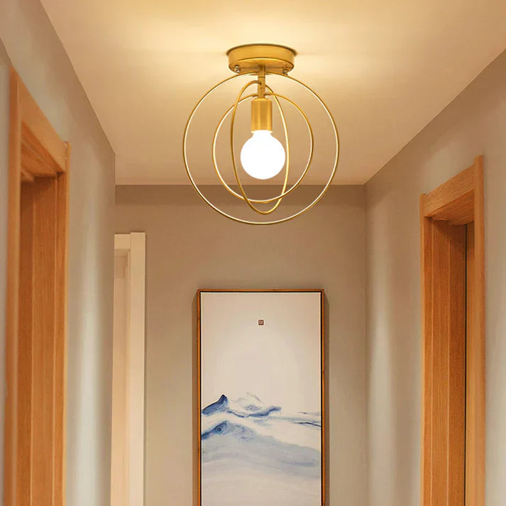 Modern Ring-shaped Ceiling Lamp Gold