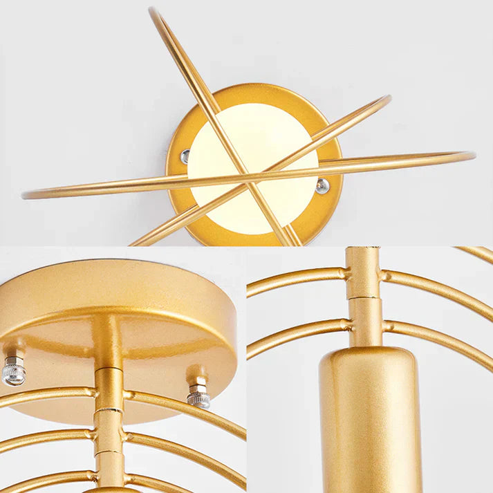 Modern Ring-shaped Ceiling Lamp Gold