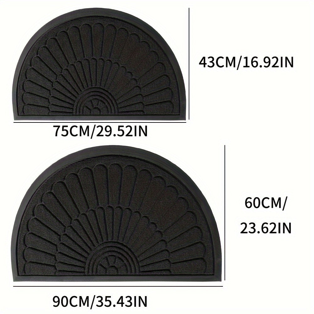 Semi-circular rubber doormat – Durable and non-slip for indoor and outdoor use