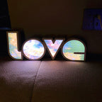 Modern Art Deco waterproof PS LOVE letters LED table lamp for the bedroom