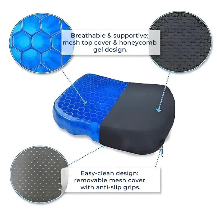 Cooling Gel Seat Cushion | Breathable, Flexible & Pain Relief for Office Chairs, Cars, and Home Use