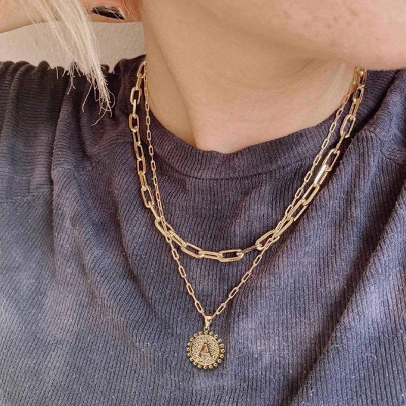 Golden Initial Necklaces for Women