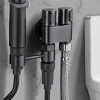 Double control valve made of brass – Water supply with matte black finish