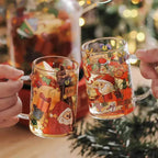2025 Christmas Gift High Beauty Creative Cup Christmas Snowman Glass Cup High Temperature Resistant