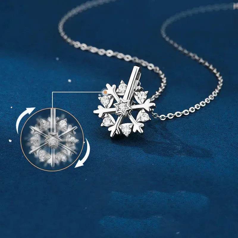 Luxury Rhinestone Christmas Snowflakes Necklace Gift for women